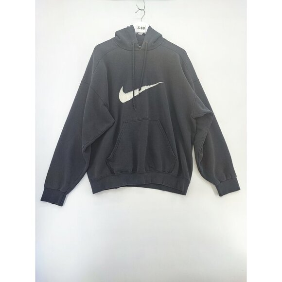 Nike Men's Vintage Big Center Swoosh Black Hoodie Sweatshirt Size Large - Picture 1 of 10